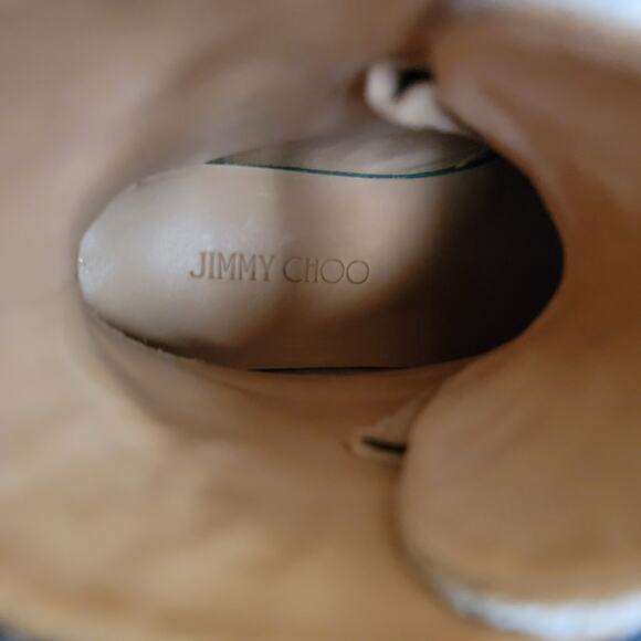 Jimmy Choo Mens Turing Lace Up Combat Boots Logo Monogram Blue Ankle 7.5 40.5 - Picture 10 of 11